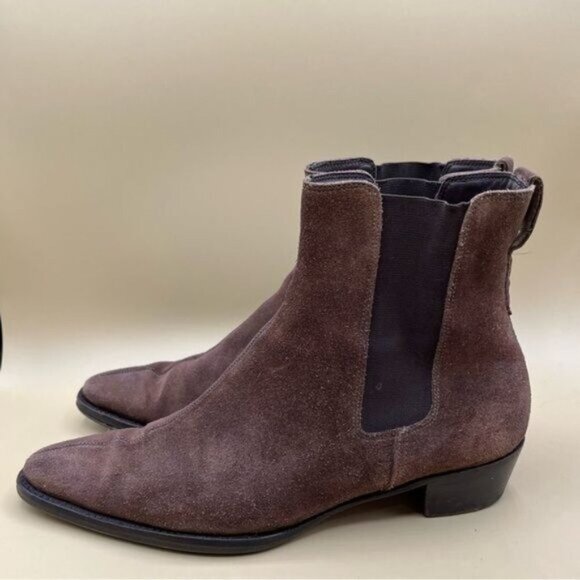 Heschung Women’s Brown Nubuck Ankle Boots Size 8.5 (EU 39) | French Leather - Picture 6 of 10